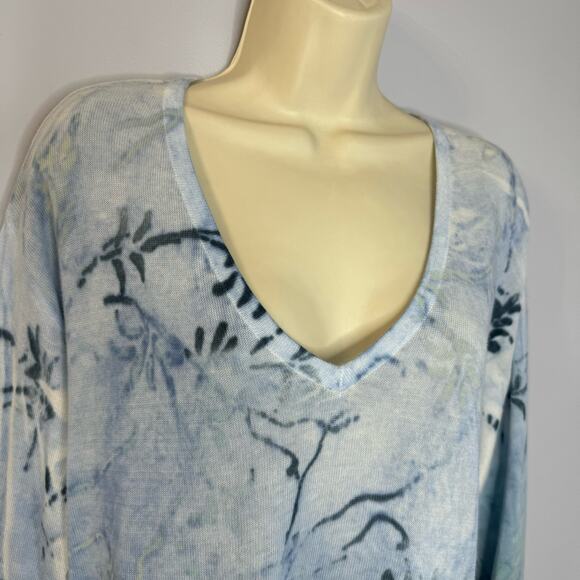 Ma+ch Marika Charles Women’s V Neck Cotton Sweater Top Lightweight Sz 3 L - Picture 2 of 13